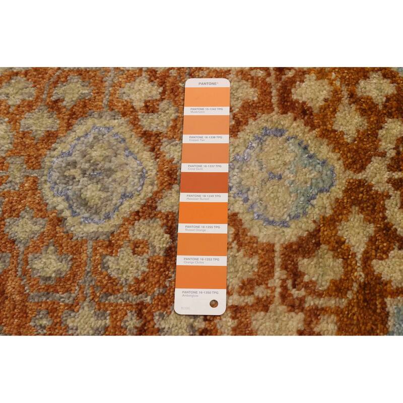 ECARPETGALLERY Hand-knotted Mamluk Burnt Orange Silk, Wool Rug - 7'11 x 10'0