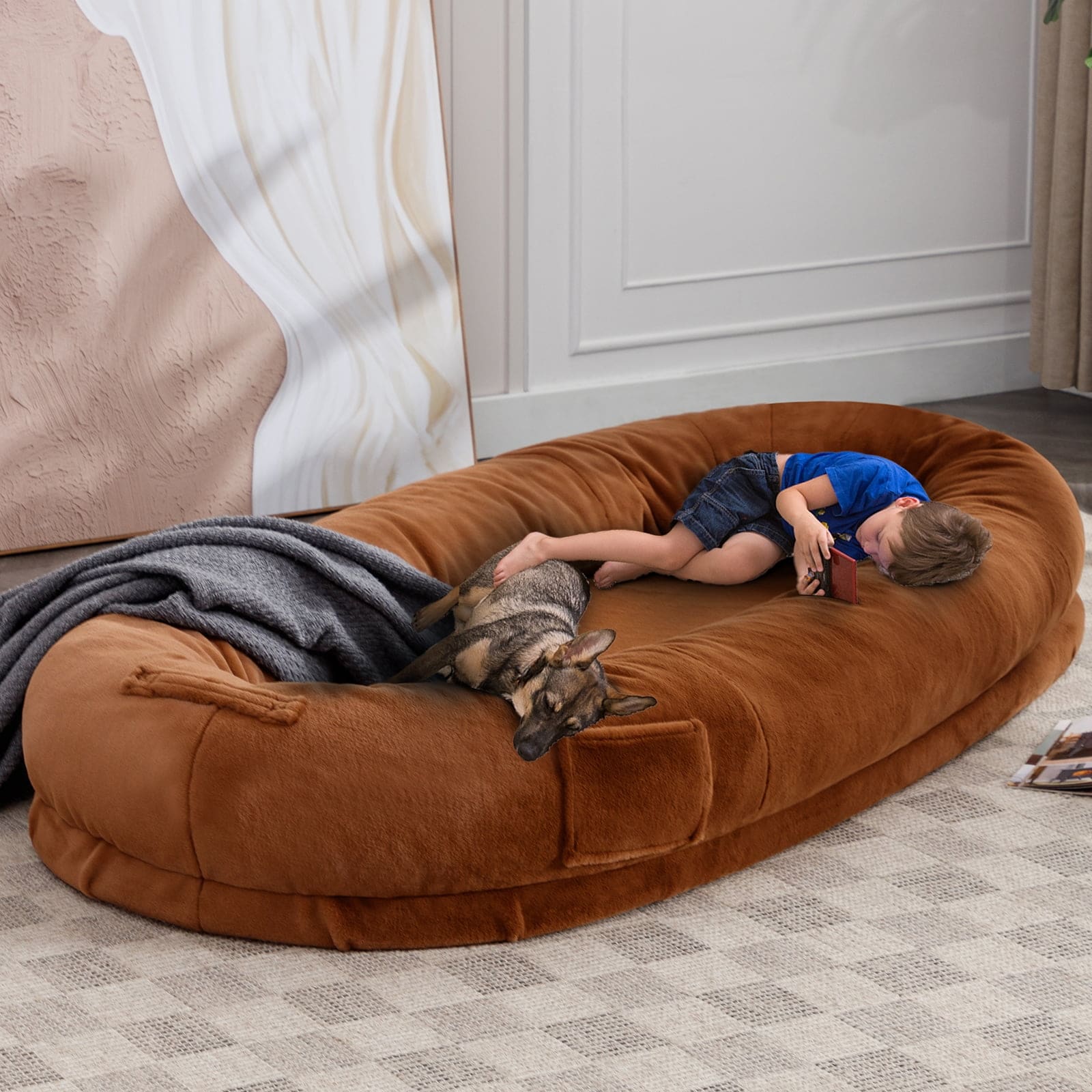 Mixoy Human Dog Bed Giant Dog Bean Bag Floor Nap Bed On Sale