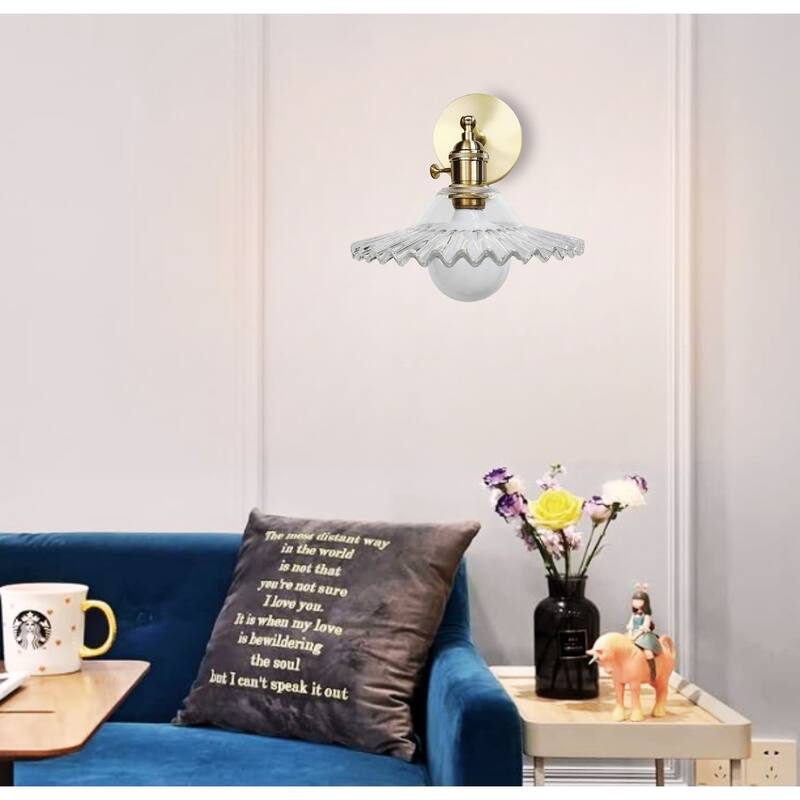E27 Wall sconce transparent bedroom lamps wall glass wall light