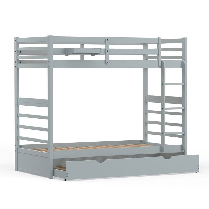 Plana Wood Bunk Bed, Hanging Nightstand and Trundle