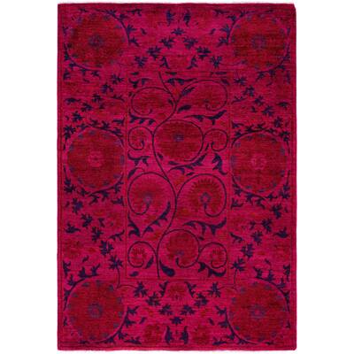 Overdyed One-of-a-Kind Hand-Knotted Area Rug - Pink - 4' 2" x 6' 2"