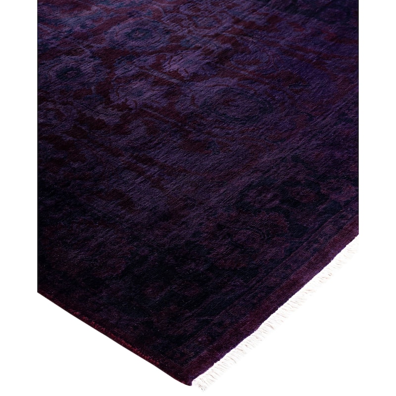 Overdyed One-of-a-Kind Hand-Knotted Area Rug - Purple - 3' 2" x 5' 3"