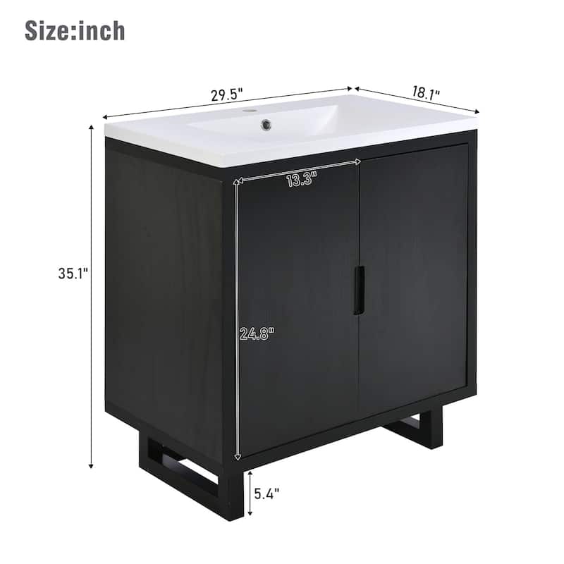Bathroom Storage Vanity with Sink & 2 Doors