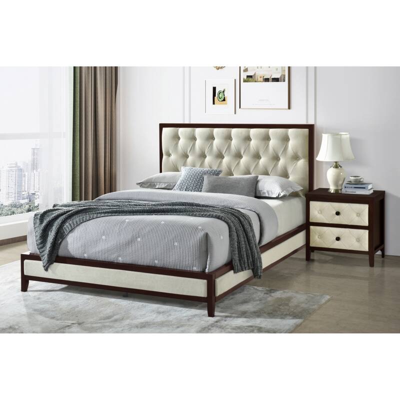 Beautiful Finish Nightstand 1pc Designed Drawers Fronts Modern Bedroom Furniture
