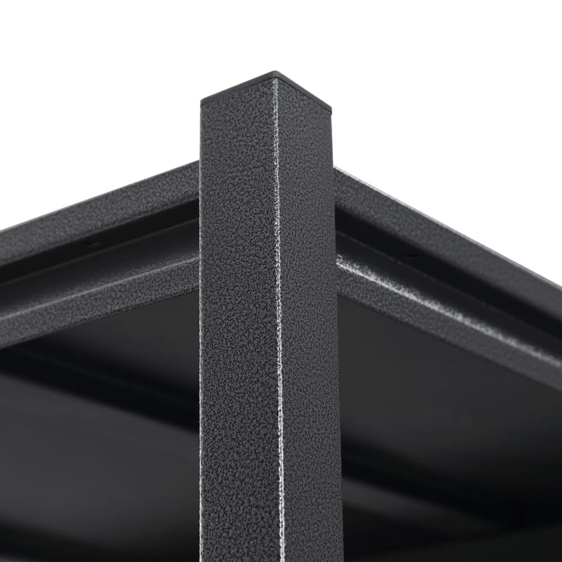 72'' 5-Tier Black Metal Shelves Pantry Organizer Storage
