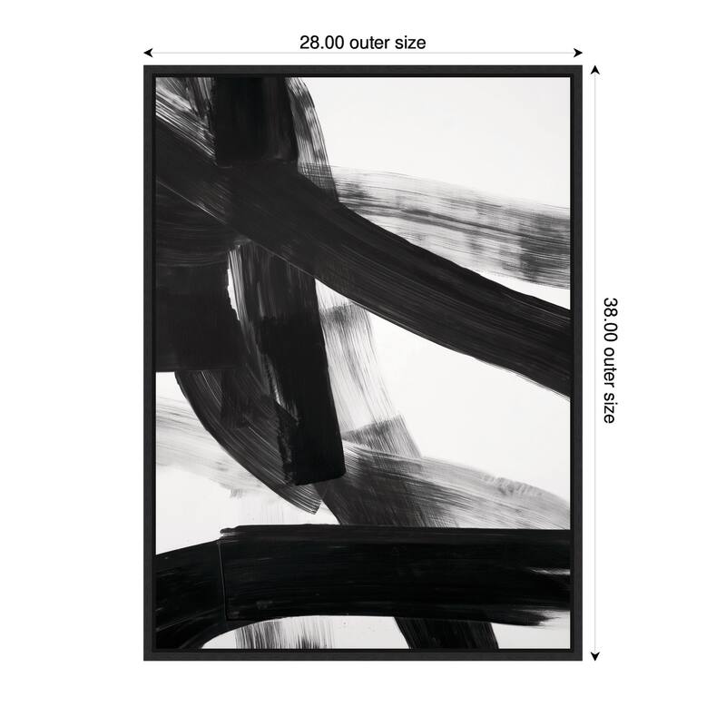 Kate and Laurel Black Mark No. 1 by Amy Lighthall Framed Canvas Wall Art Print