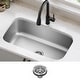 preview thumbnail 1 of 36, KRAUS Premier Undermount Single Bowl Stainless Steel Kitchen Sink 31 1/2" L x 18 3/8" W (sink KBU14)