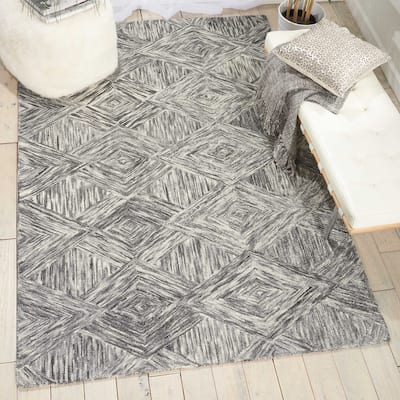 Nourison Linked Geometric Diamond Area Rug.