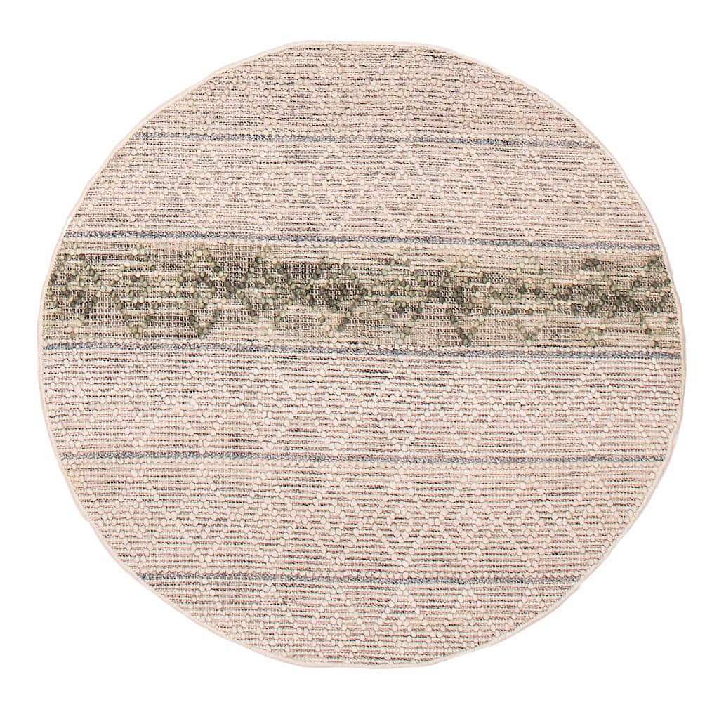 ECARPETGALLERY Braid weave Sienna Ivory Wool Rug - 4'10 x 4'10