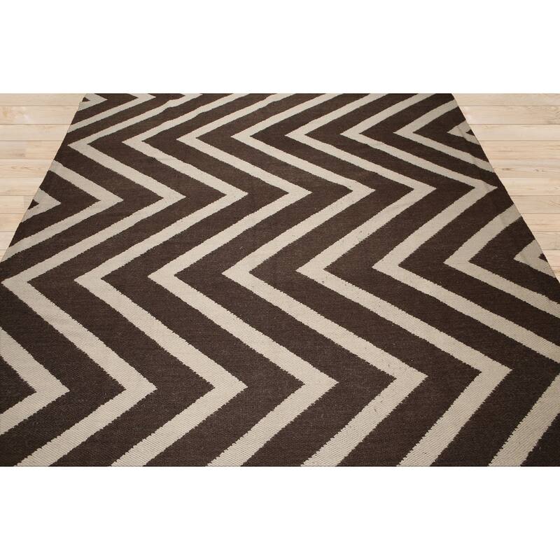 Hand Knotted Beige Kilim 100% Wool Traditional Oriental Area Rug - 8' x 10'