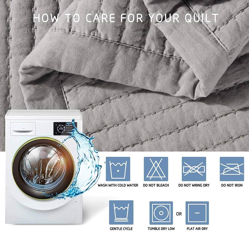 KASENTEX Quilt Set Soft Bedspread - Light Weight, Stone Washed, Down Alternative Fill, Machine Washable
