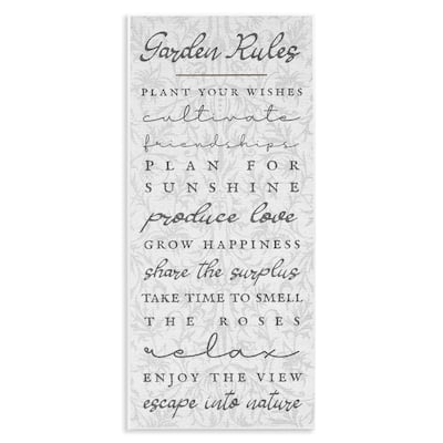 Stupell Garden Rules on Floral Pattern Wall Plaque Art Design By Lil' Rue