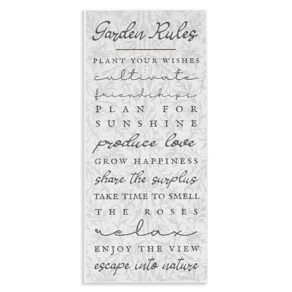 Stupell Garden Rules on Floral Pattern Wall Plaque Art Design By Lil' Rue