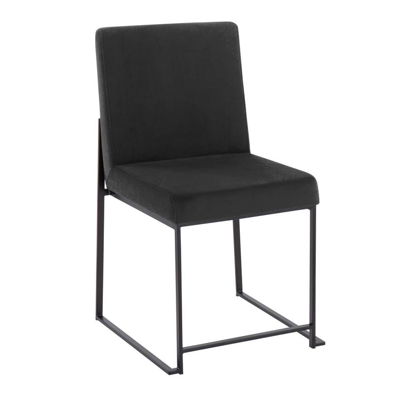 Strick & Bolton Forrest Black High Back Upholstered Dining Chair (Set of 2) - Black Velvet