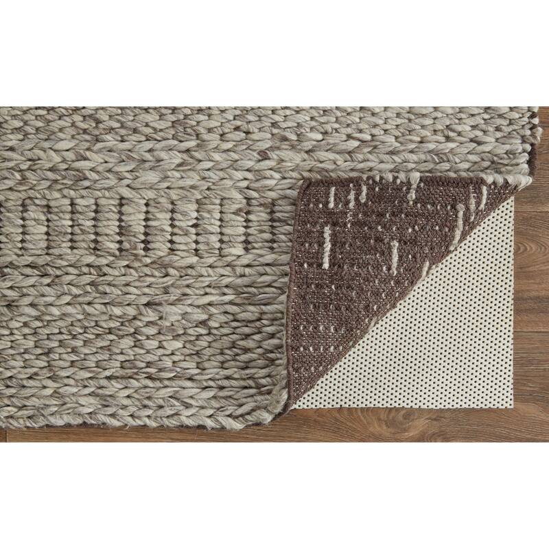 Genet Modern Eco-Friendly Bouclé Rug, Ivory/Warm Gray, Area Rug
