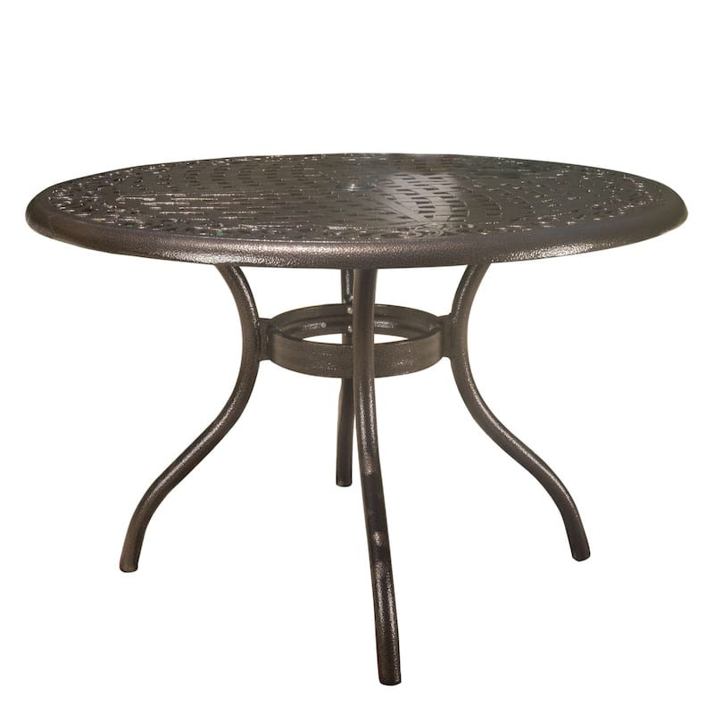Hallandale Round Aluminum Bronze Dining Table by Christopher Knight Home - Bronze