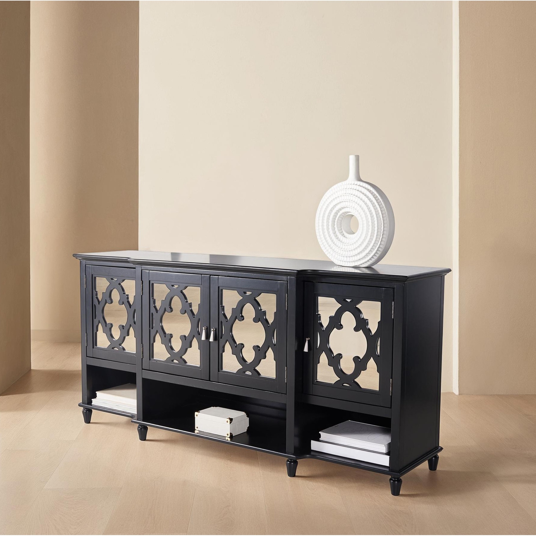 SAFAVIEH Couture Lecarlo Mirrored Wood Sideboard - 72"W x 19"D x 34"H