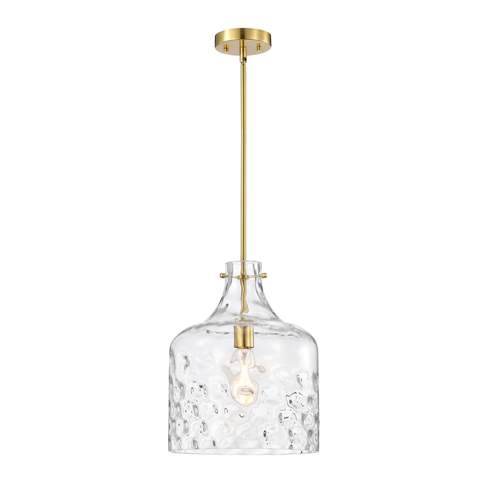 Daelan Clear Dimpled Glass Single Light Pendant Light - 12in
