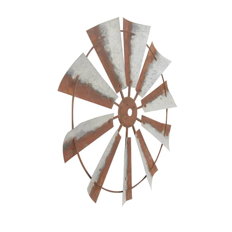 Metal Windmill Indoor Outdoor Home Wall Decor - Roche River Decor