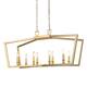 Zeci Modern Contemporary 8-light Large Chandelier Gold Dimmable Island Lights 37'' for Kitchen Island - L37"xW13"xH22"