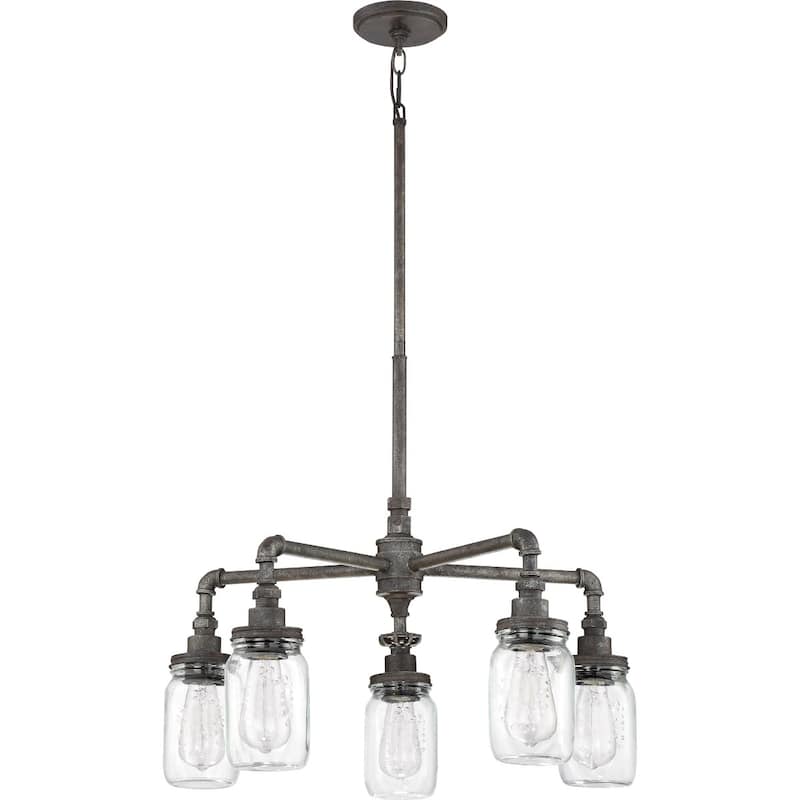 Quoizel Squire 5-Light Transitional Chandelier in Rustic Black - Rustic Black