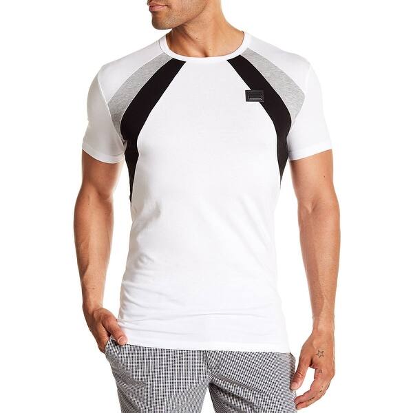 Shop Antony Morato Men S Colorblock T Shirt Small White Jersey Tee Overstock 26271825
