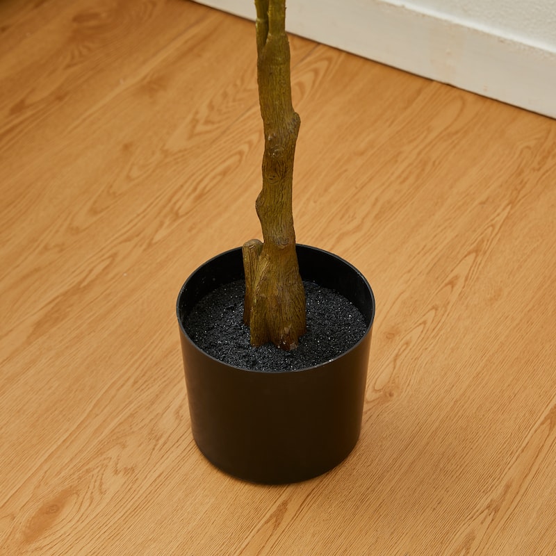 Glitzhome Real Touch Olive Artificial Tree With Black Pot