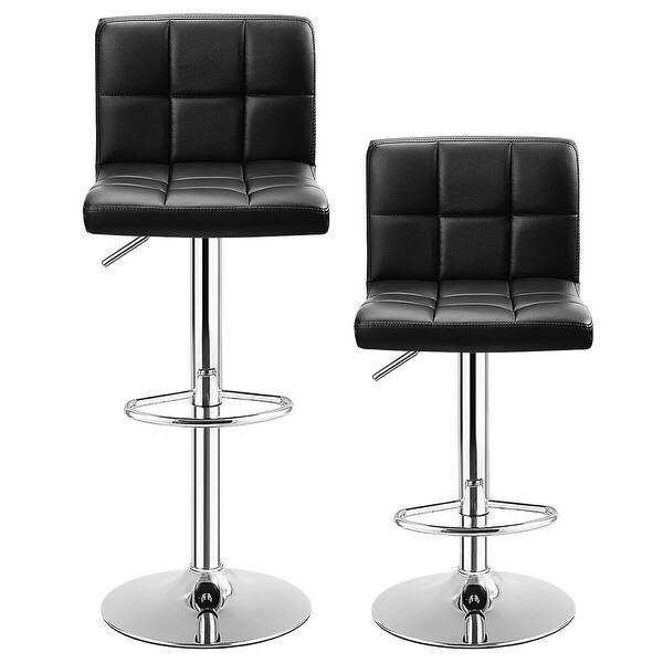 Shop Costway Set Of 2 Bar Stools Adjustable Swivel Kitchen Counter Bar On Sale Overstock 15896063