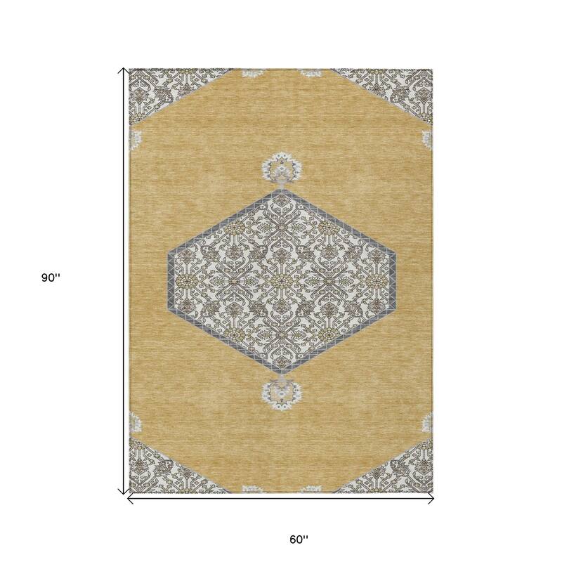 HomeRoots Oriental Traditional Rectangle Outdoor Rug