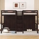 preview thumbnail 24 of 31, Double Loft Bed Twin Size with 2 Wardrobes and Storage Stairs, Wooden High Loftbed Frame for 2, for Kids Teens Adults Bedroom