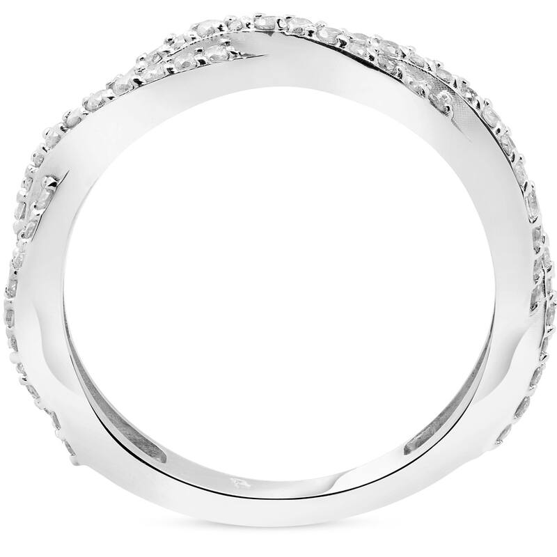 1/3ct Diamond Vine Wedding Stackable Ring in White Gold