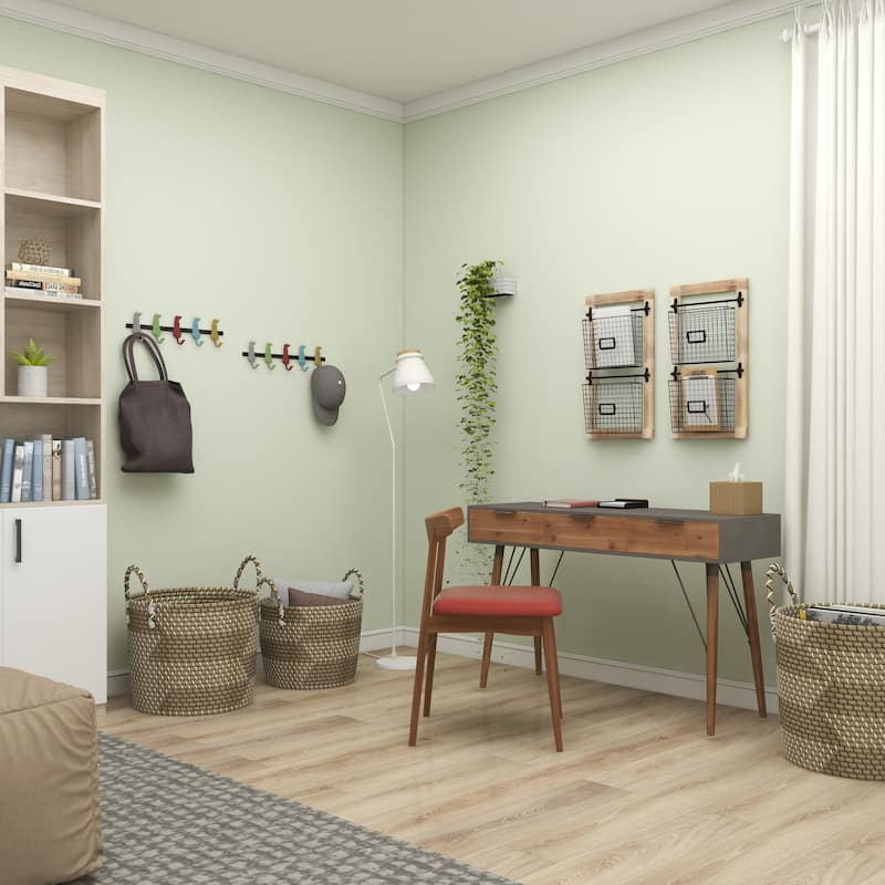 Brown Wood Hockey Stick 6 Hangers Wall Hook - 19 x 1 x 5