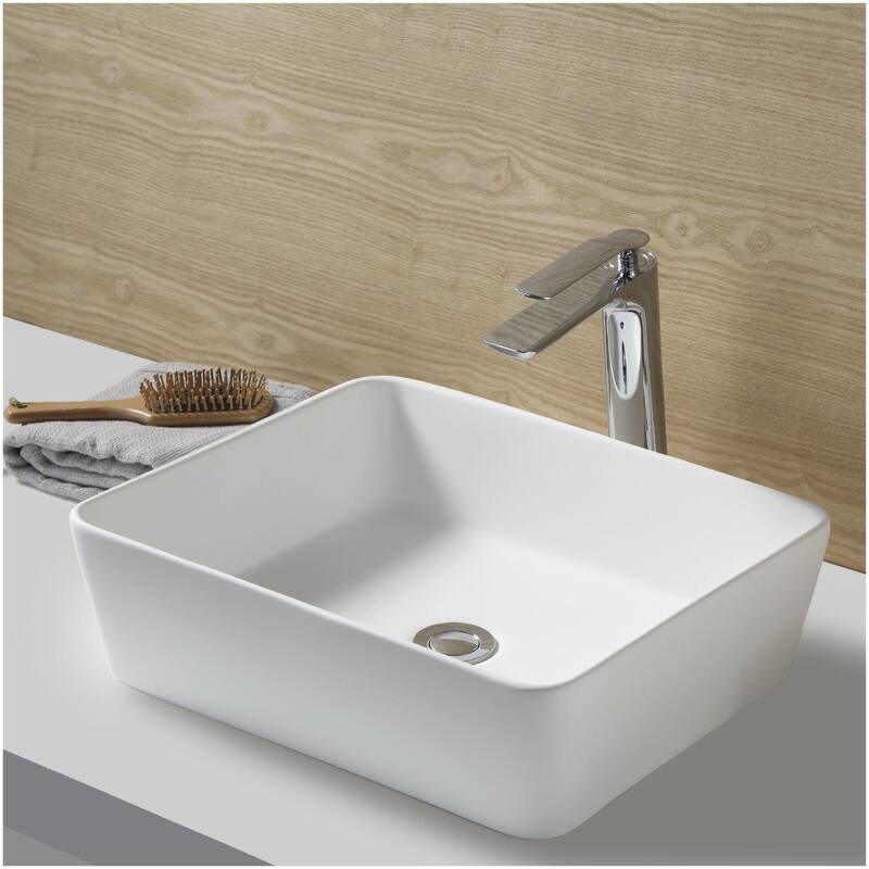 Karran USA QM172 Quattro Matte 18" Rectangular Acrylic Vessel Bathroom