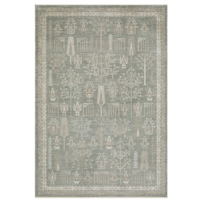 Kellan Vintage Nomadic Green/ Beige Area Rug