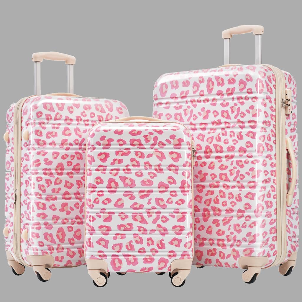 Hardshell Luggage Set, 3-Piece Spinner Suitcase Set with TSA Lock, 20" 24" 28" Expandable PC Material