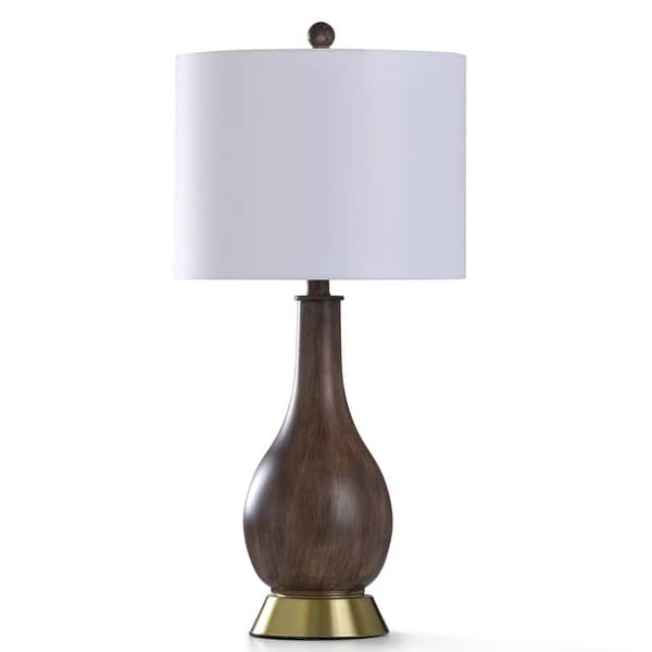 StyleCraft Roanoke Dark Wood Painted Resin with Antique Brass Metal