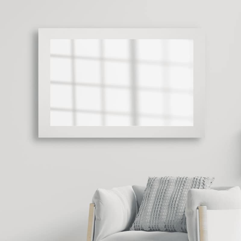 Frame My Mirror Rustic White Framed Wall Mirror, Pendleton Design
