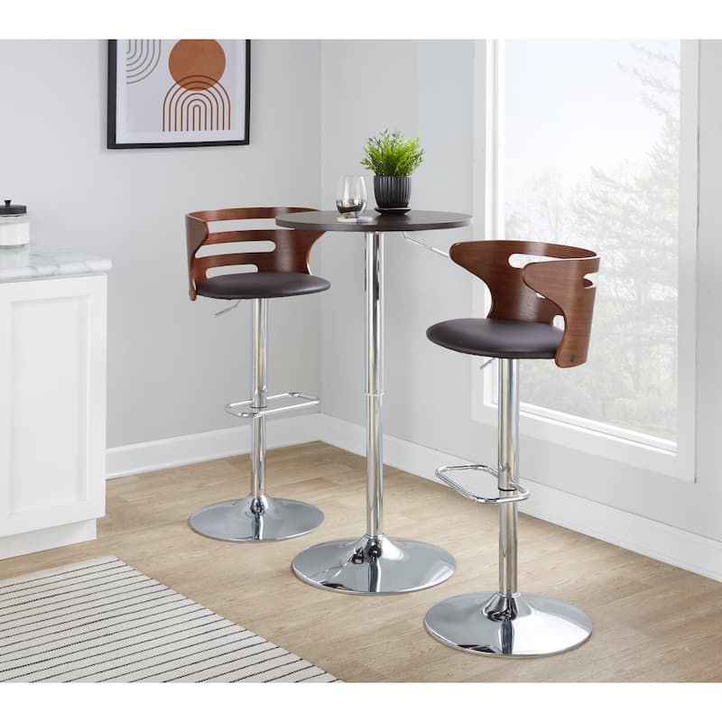 Carson Carrington Cranagh Adjustable Bar Stool with Rounded Rectangle Footrest (Set of 2)