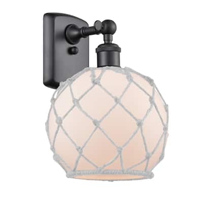 Innovations Lighting Farmhouse Rope 13" Tall Bathroom Sconce