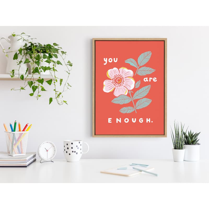 Kate and Laurel Sylvie You Are Enough Framed Canvas by Maria Filar