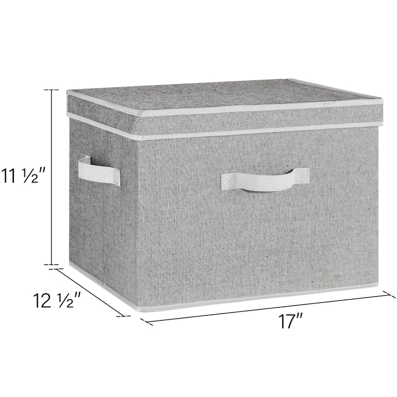 2-Pack Closet Storage Bin with Lid and Handle, Large Fabric Storage Box for Clothes, Towels, Toys, Shoes