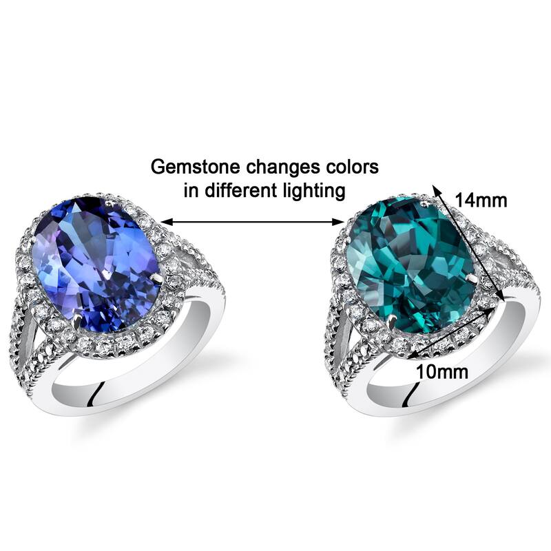 Sterling Silver 8.5 ct Created Sapphire Engagement Ring