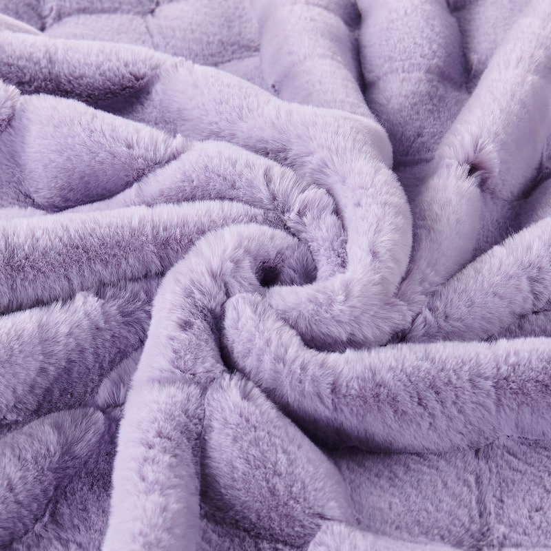 Christmas jacquard imitativerabbit fauxfur throw 50"x60"