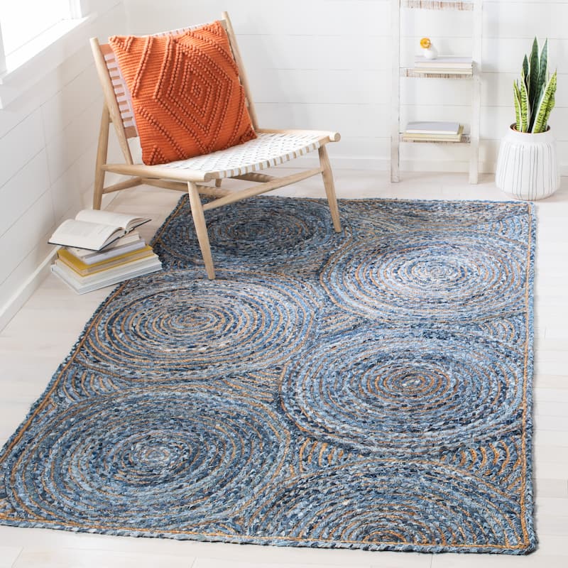 SAFAVIEH Handmade Cape Cod Mariam Coastal Jute Rug - 6' x 9' - Blue/Natural
