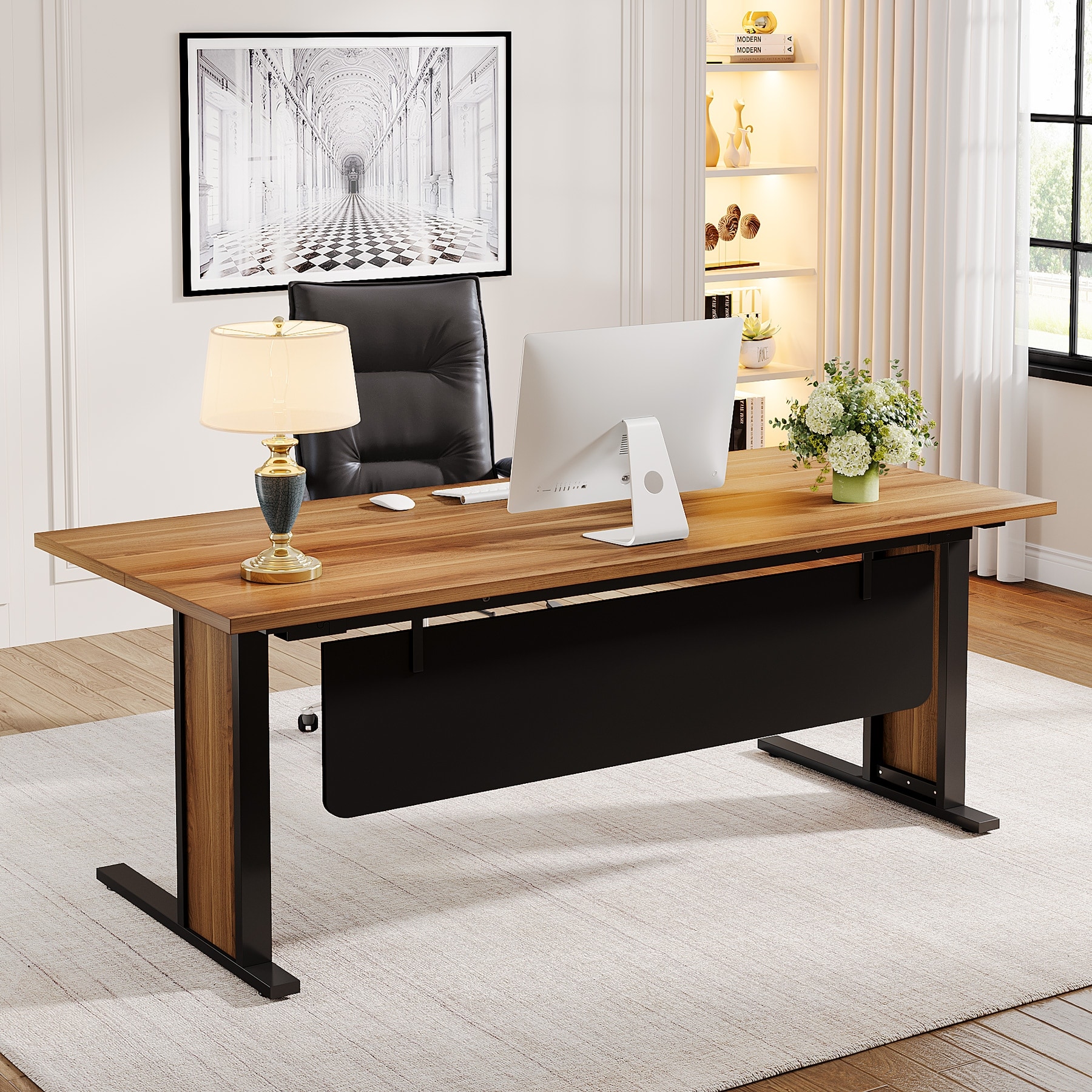 63 Inch Computer Desk, Large Executive Office Desk