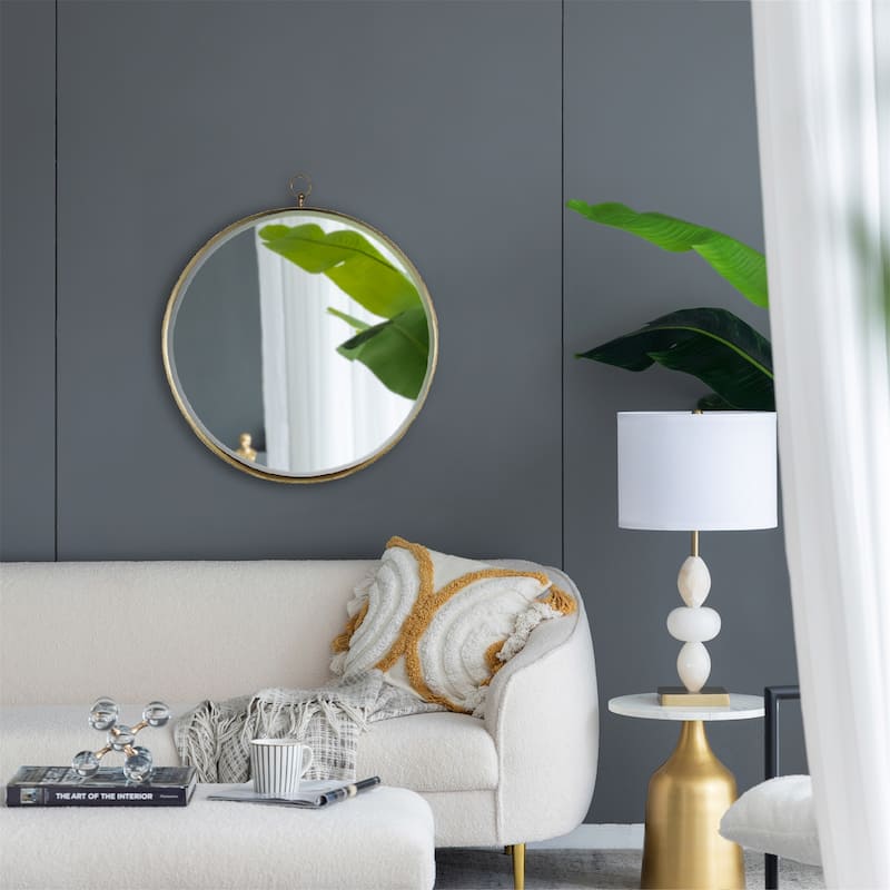 Gold Round Mirror