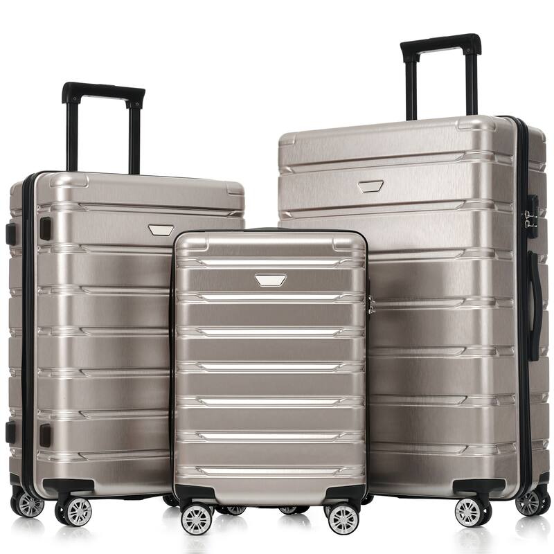 Stylish 3 Piece Hardshell Luggage Set with TSA Lock, Spinner Wheels and Spacious Interior for Travel
