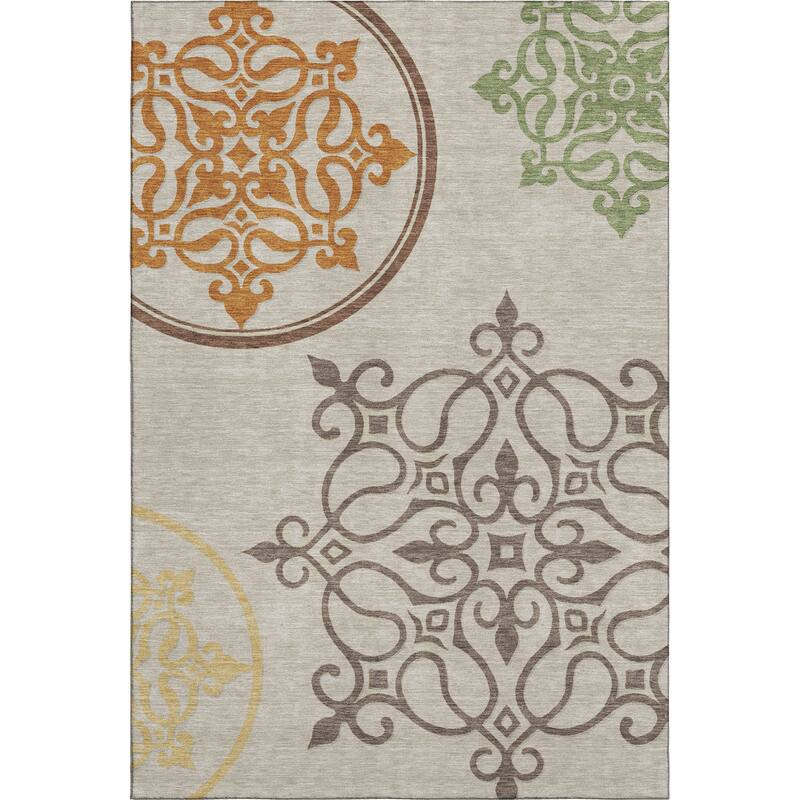 Premium Washable Super Soft Transitional Scroll Mayfield Rug