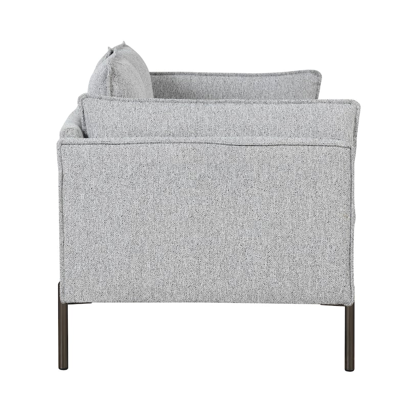 Linen Fabric Upholstered Loveseat Sofa with USB Charging Ports - Bed ...