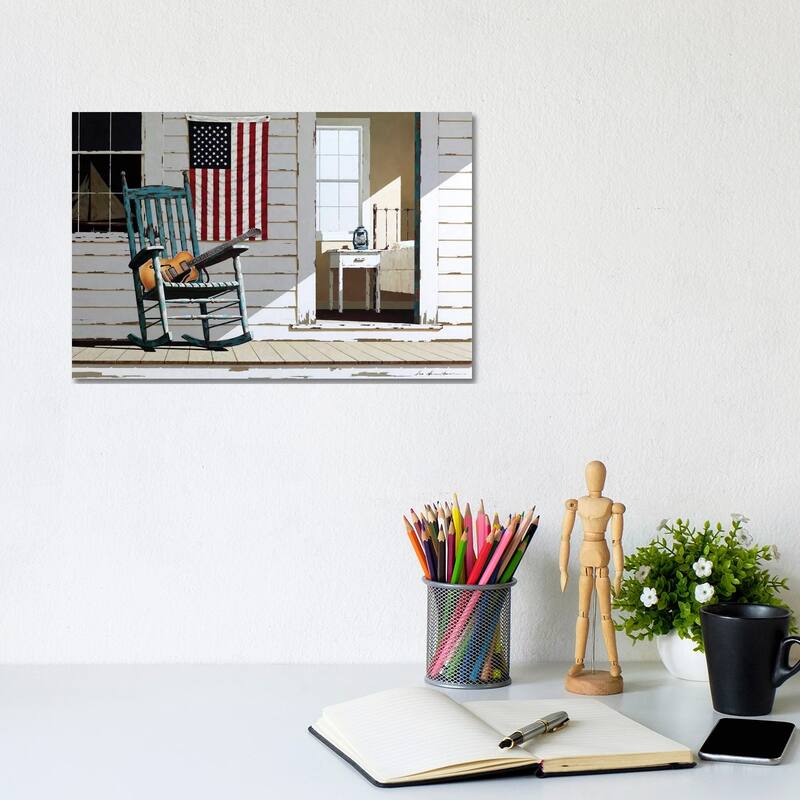 iCanvas "Rocking Chair With Guitar" by Zhen-Huan Lu Canvas Print - 8x12x0.75
